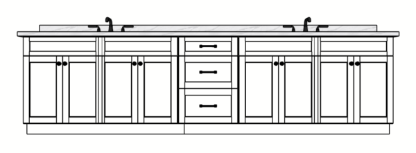 129 Inches to 132 Inches Vanity - 3D Decorative
