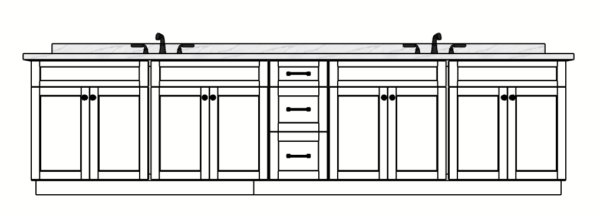 135 Inches to 138 Inches Vanity - 3D Decorative