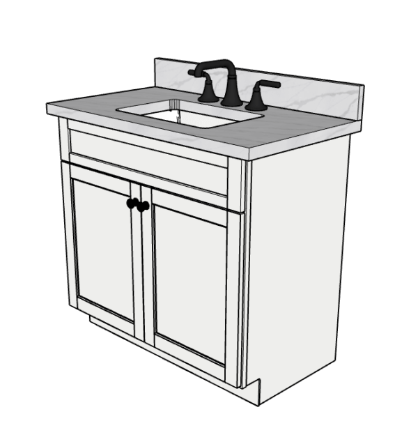 36 Inches to 39 Inches Vanity - 3D Decorative