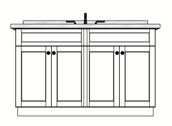 54 Inches to 57 Inches Vanity - 3D Decorative