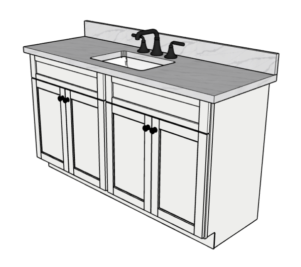 60 Inches to 63 Inches Vanity - 3D Decorative