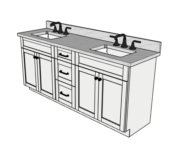 75 Inches to 78 Inches Vanity - 3D Decorative