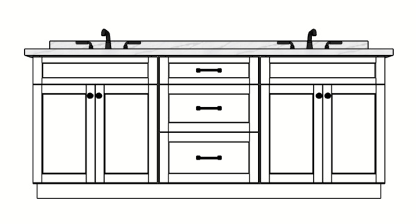 84 Inches to 87 Inches Vanity - 3D Decorative