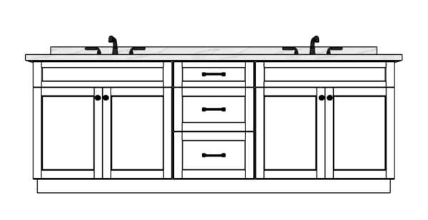 93 Inches to 96 Inches Vanity - 3D Decorative