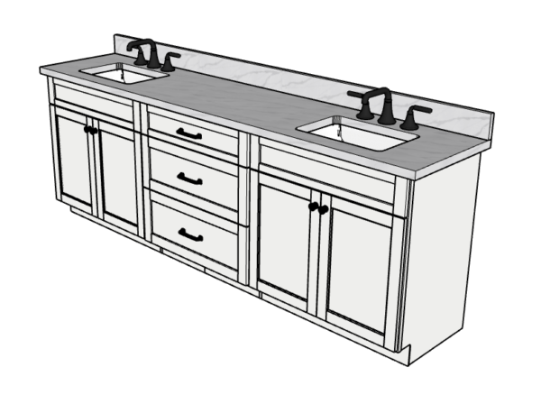 96 Inches to 99 Inches Vanity V.2 - 3D Decorative