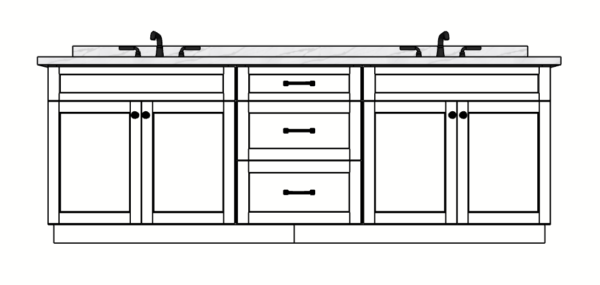 96 Inches to 99 Inches Vanity - 3D Decorative