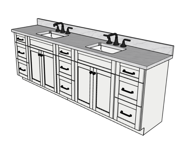 99 Inches to 102 Inches Vanity - 3D Decorative