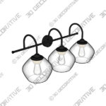 Vanity Light (2) (5) 3-Light Vanity Light, Dark Bronze - 3D Decorative