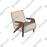 Chair (2) (17) Angelica Lounge Chair Interlude Home Autumn Brown - 3D Decorative