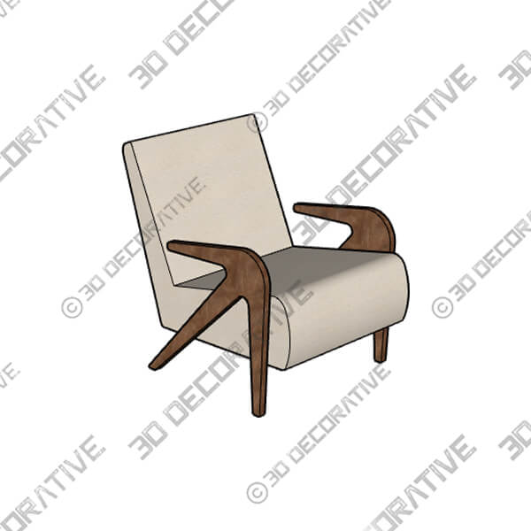 Angelica Lounge Chair Interlude Home Autumn Brown - 3D Decorative
