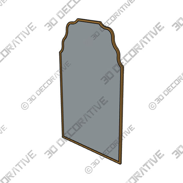 Antique Gold 40 x 26 Waved Arch Tall Traditional Wall Mirror - 3D Decorative