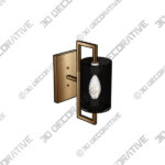 Blueprint 13 High Antique Brass w Gray Glass Wall Sconce - 3D Decorative