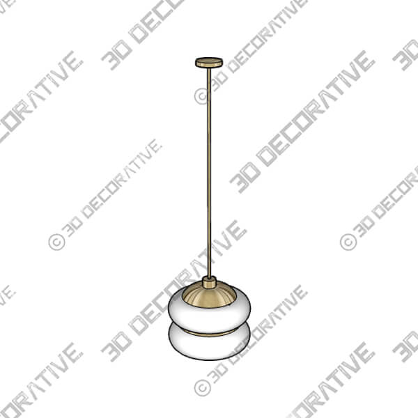 CEILING LAMP ADAMS Glass and Gold Plated Brass - 3D Decorative