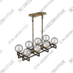 Chandelier (1) (16) Crosby 8-Light Linear Chandelier in Warm Brass - 3D Decorative