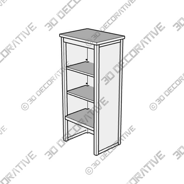 Dorset 17W x 36H Shelving Hutch - 3D Decorative