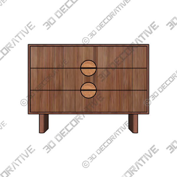 Edvard Acacia Ribbed Chest Of Drawers - 3D Decorative