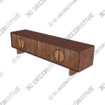TV Stand (1) Edvard Acacia Ribbed TV Stand - 3D Decorative