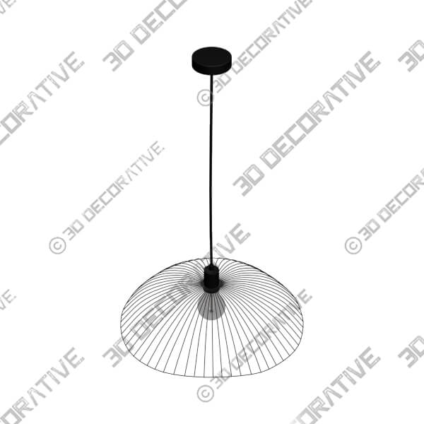 Elements Jaula 50cm Ceiling Fitting Black - 3D Decorative