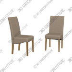 Chair (2) (20) Ethan Set of 2 Dining Chairs, Boucle - 3D Decorative