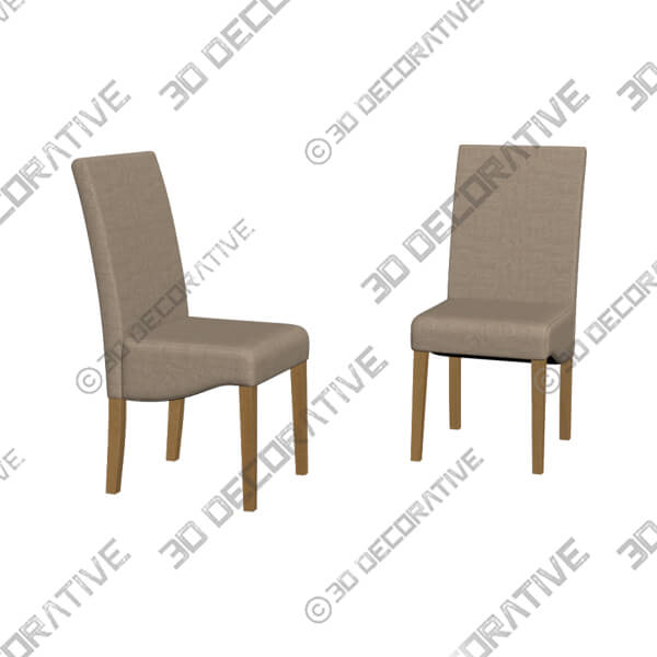 Ethan Set of 2 Dining Chairs, Boucle - 3D Decorative