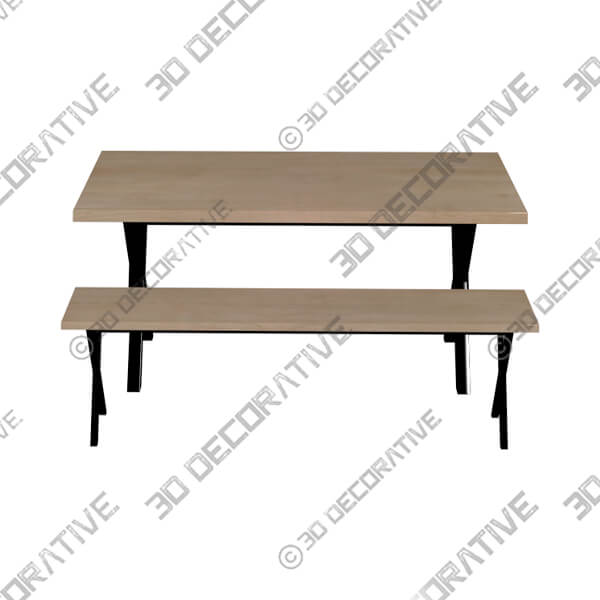 Ezra 6 Seater Rectangular Dining Table - 3D Decorative