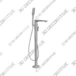 Bath Shower (1) Floorstanding Bath Shower Mixer with Handset Kit - 3D Decorative