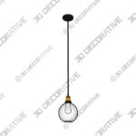 Hershman 1 - Light Antique GoldBlack Single Pendant - 3D Decorative
