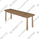 Lena Dining Bench, Natural Oak Lena Dining Bench, Natural Oak - 3D Decorative
