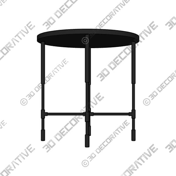 Vande 24 12 Wide Smoke Glass and Aged Steel Accent Table - 3D Decorative