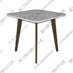 Vena Walnut Cafe Table - 3D Decorative