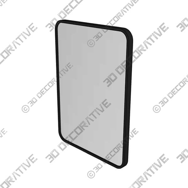 Wall Mirror Rectangular Rounded Corners Hanging Vanity Mirror - 3D Decorative