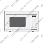 White GE Appliances 0.9 Cubic Feet Countertop Microwave-3DDecorative White GE Appliances 0.9 Cubic Feet Countertop Microwave - 3D Decorative