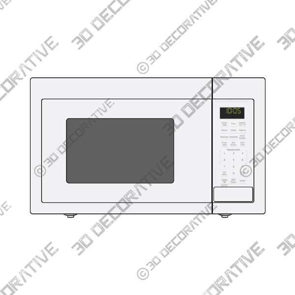 White GE Appliances 0.9 Cubic Feet Countertop Microwave-3DDecorative White GE Appliances 0.9 Cubic Feet Countertop Microwave - 3D Decorative