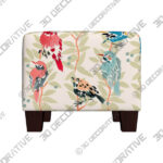 Ottoman (1) (13) Wilding Avery Vine Multi-Color Fabric Square Ottoman - 3D Decorative