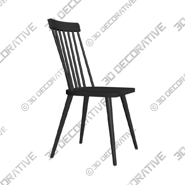 Zuo Ashley Black Wood Dining Chair - 3D Decorative