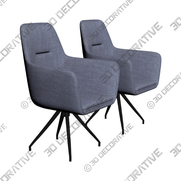 Zuo Watkins Gray Fabric Dining Chairs Set of 2 - 3D Decorative
