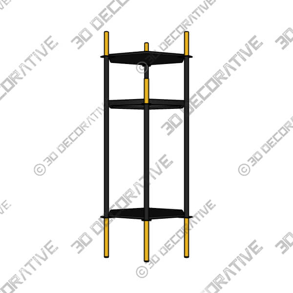 Zuo William Painted Black Gold Metal Side Table - 3D Decorative