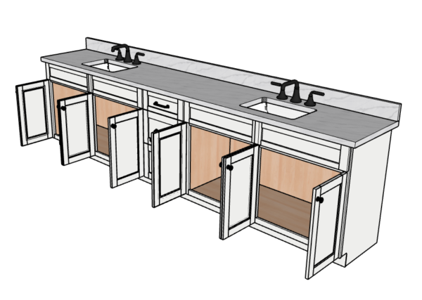 126 Inches to 129 Inches Vanity - 3D Decorative