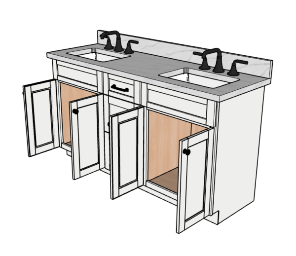 63 Inches to 66 Inches Vanity - 3D Decorative