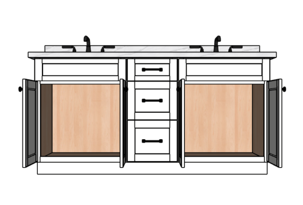 69 Inches to 72 Inches Vanity - 3D Decorative