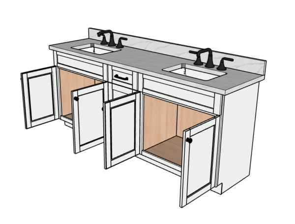 81 Inches to 84 Inches Vanity - 3D Decorative