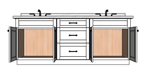 84 Inches to 87 Inches Vanity - 3D Decorative