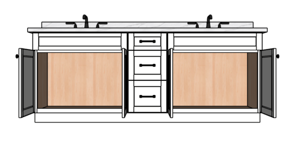 87 Inches to 90 Inches Vanity - 3D Decorative