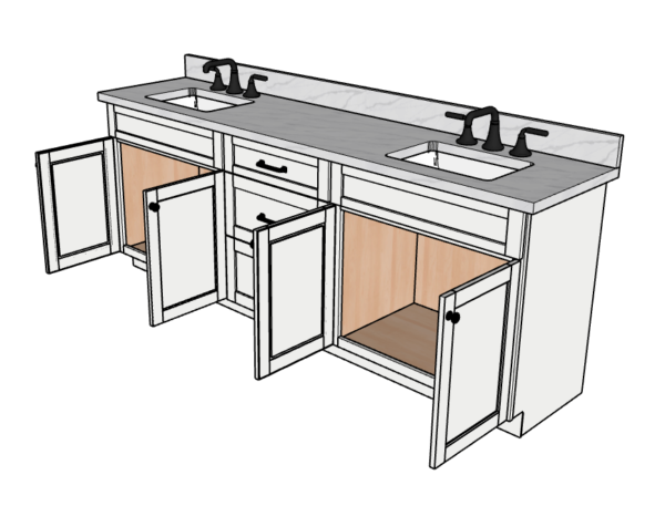 90 Inches to 93 Inches Vanity - 3D Decorative