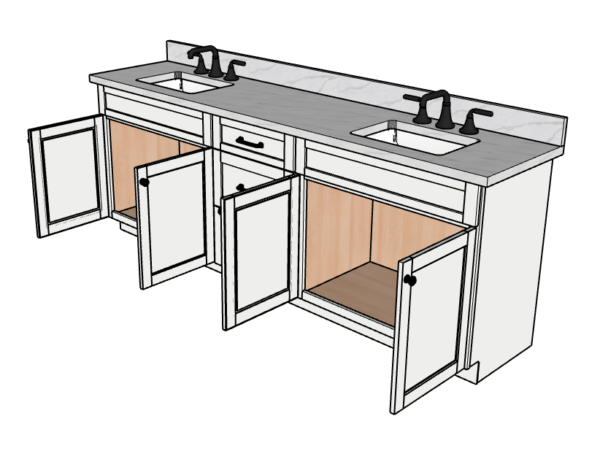 93 Inches to 96 Inches Vanity - 3D Decorative
