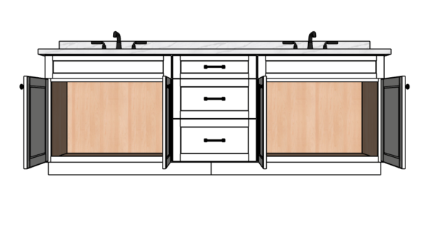 96 Inches to 99 Inches Vanity - 3D Decorative