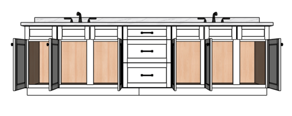 120 Inches to 123 Inches Vanity - 3D Decorative