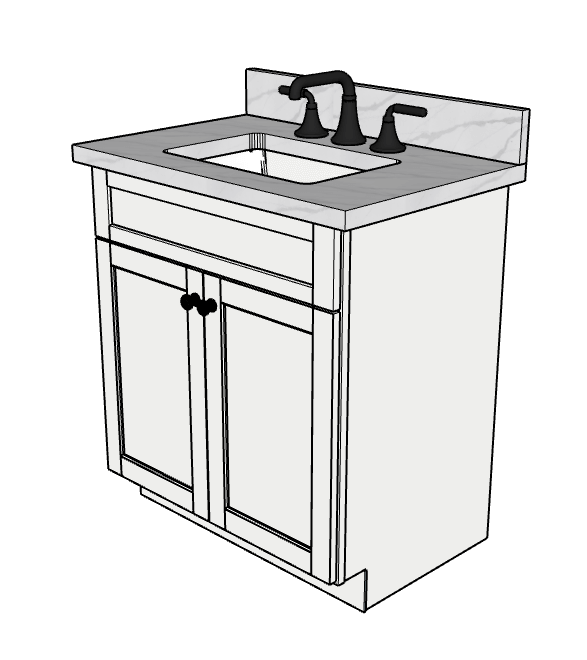 30 Inches to 33 Inches Vanity - 3DDecorative