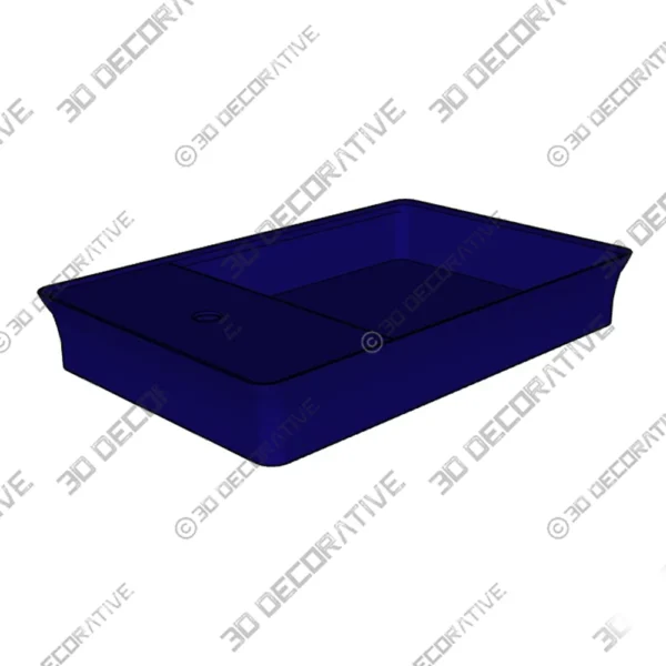 Fire Clay Vessel Rectangular Modern Sapphire Blue Bathroom Sink2