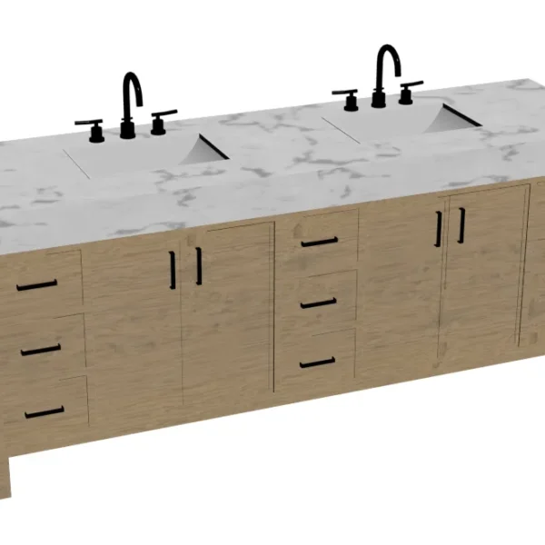 Leon Double Sink Bath Vanity 3D Decorative